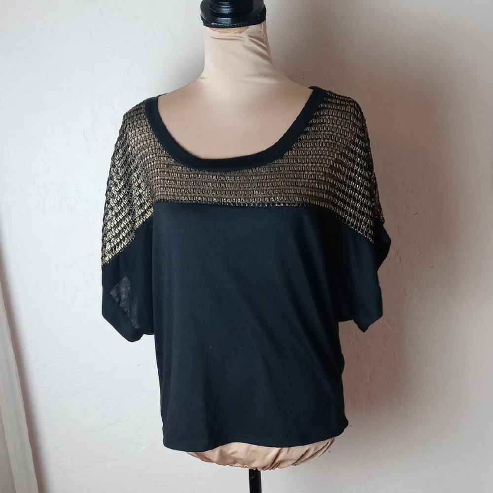 Haley Starr Black and Gold Women's Top